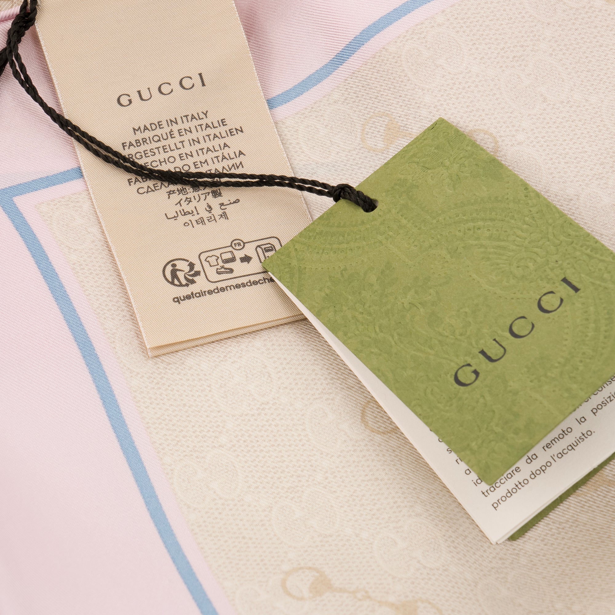 GUCCI - Carré 90 Horsebit Gucci en soie monogrammée multicolore