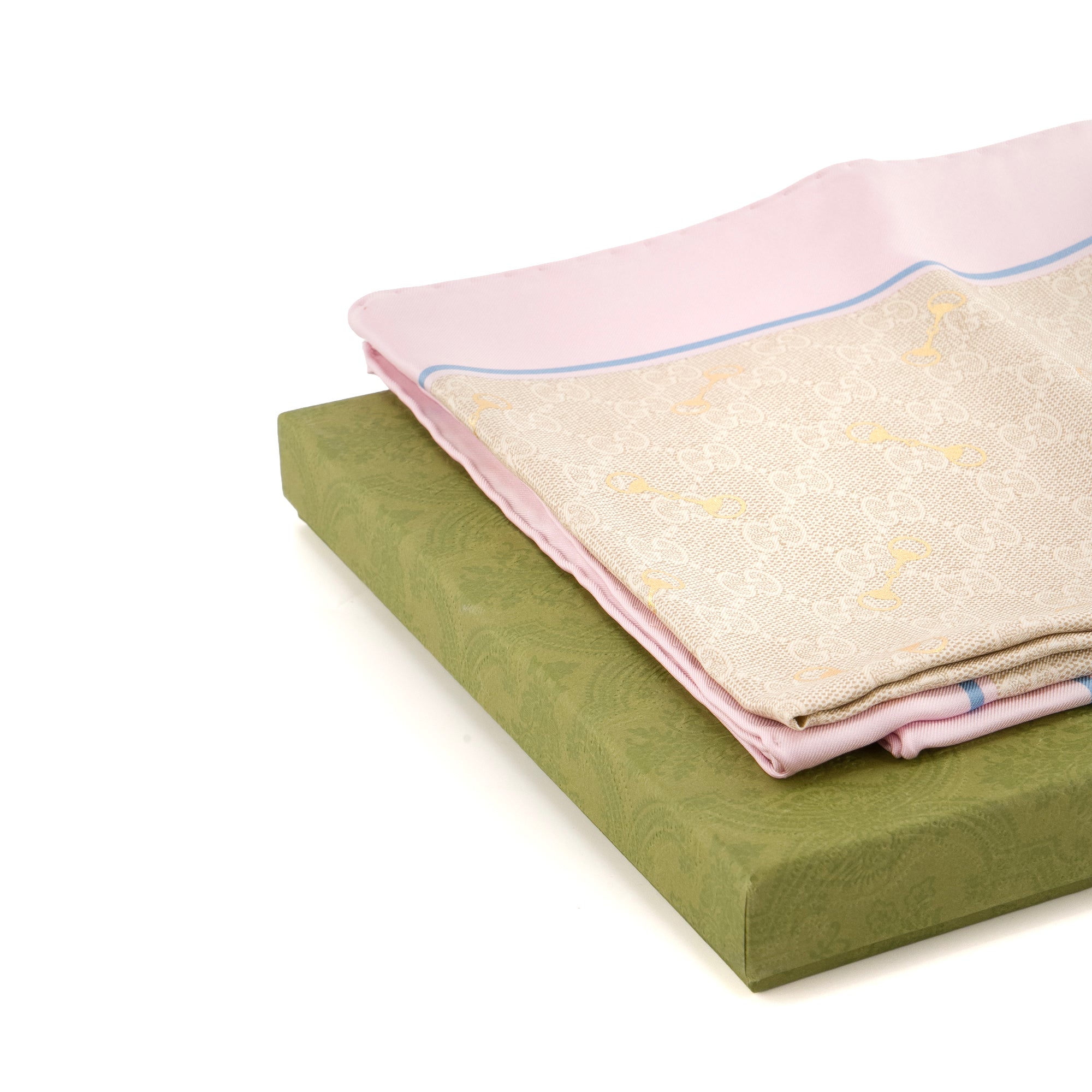 GUCCI - Carré 90 Horsebit Gucci en soie monogrammée multicolore