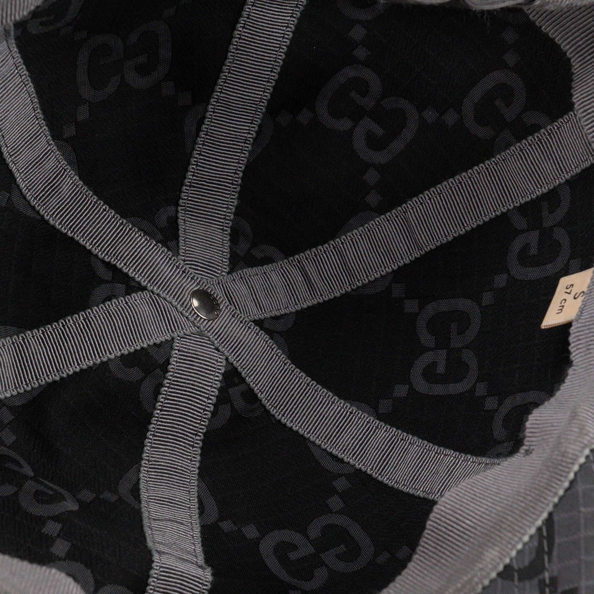 GUCCI - Casquette GG Gucci en toile grise et noire (S)