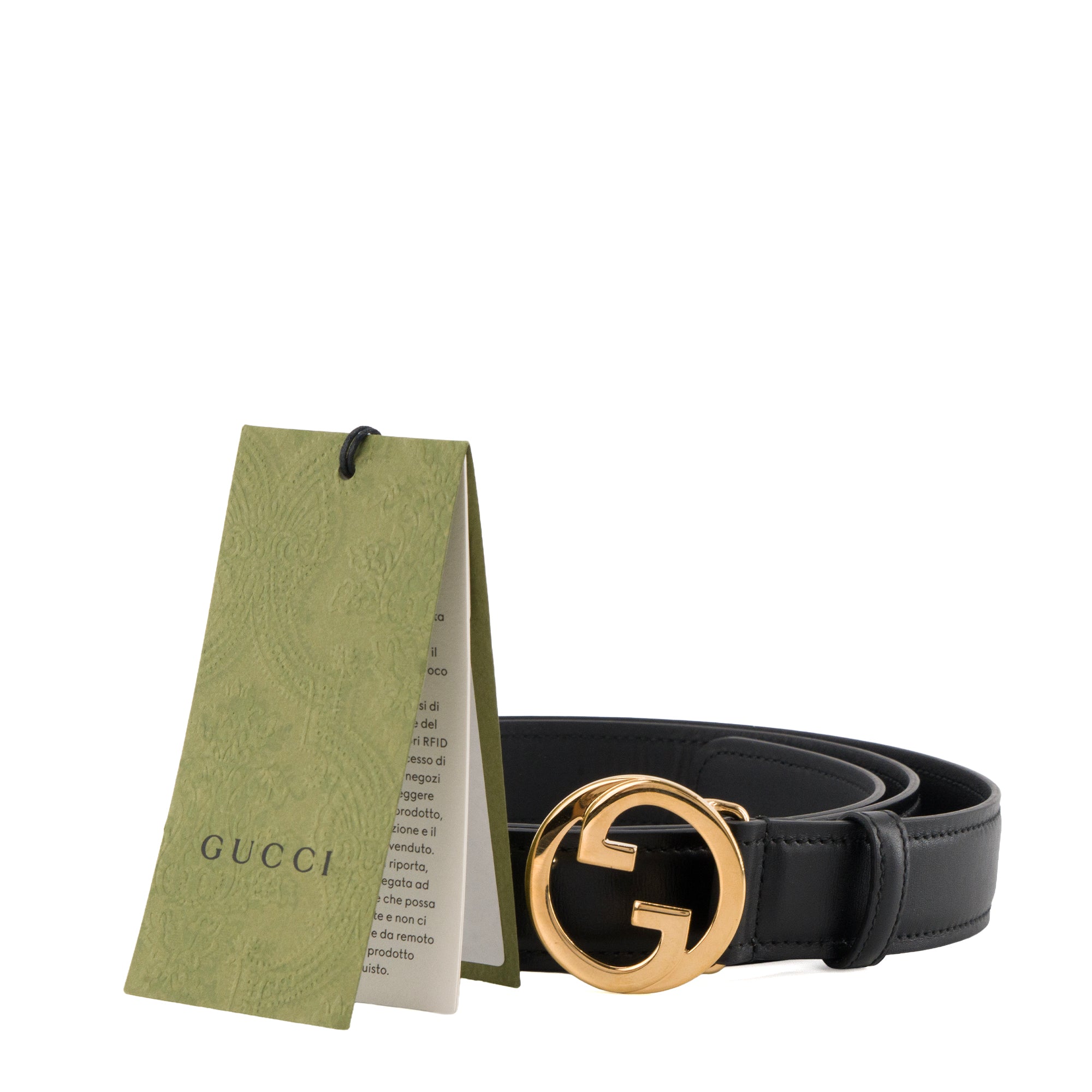 GUCCI - Ceinture Blondie Gucci en cuir lisse noir (T110)