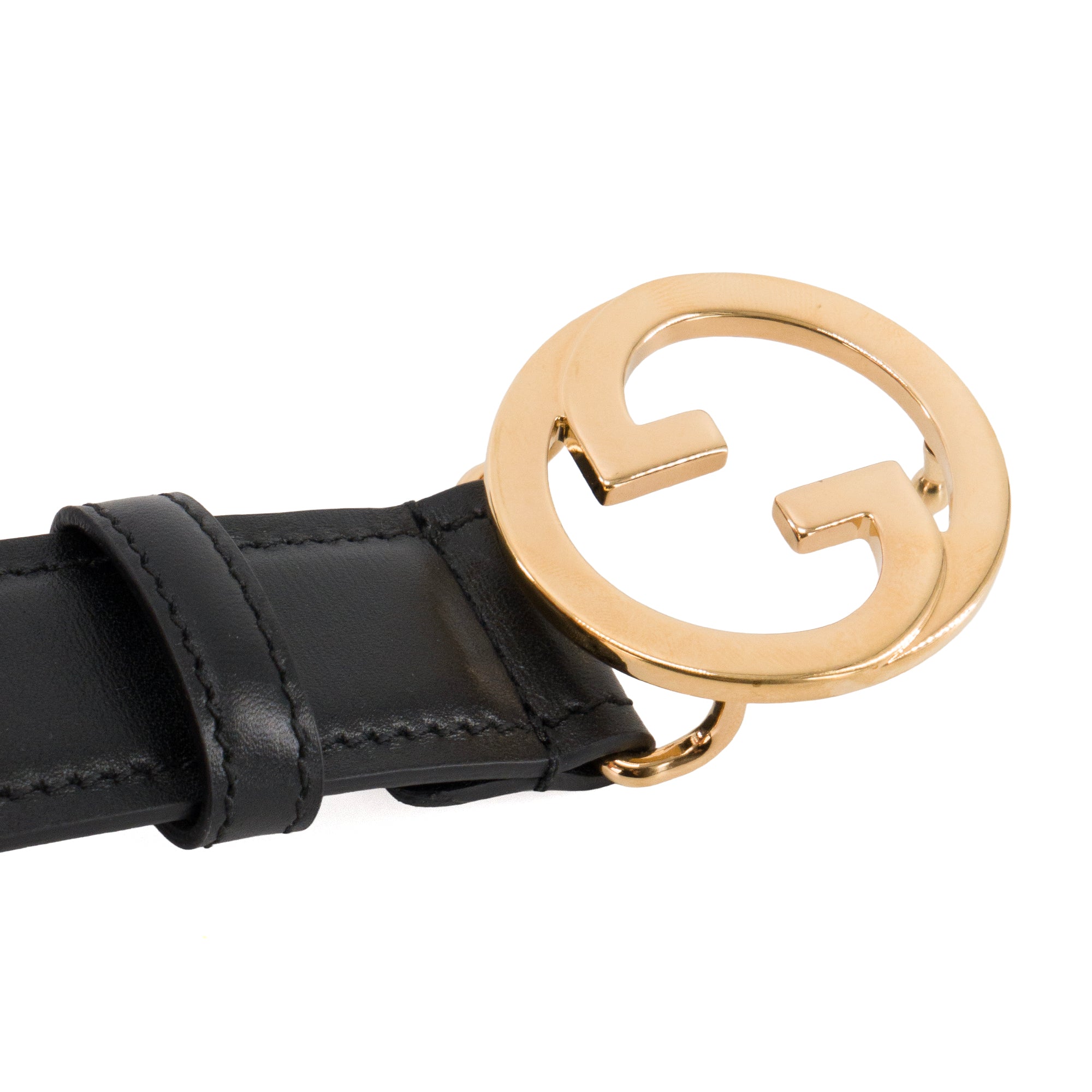 GUCCI - Ceinture Blondie Gucci en cuir lisse noir (T110)
