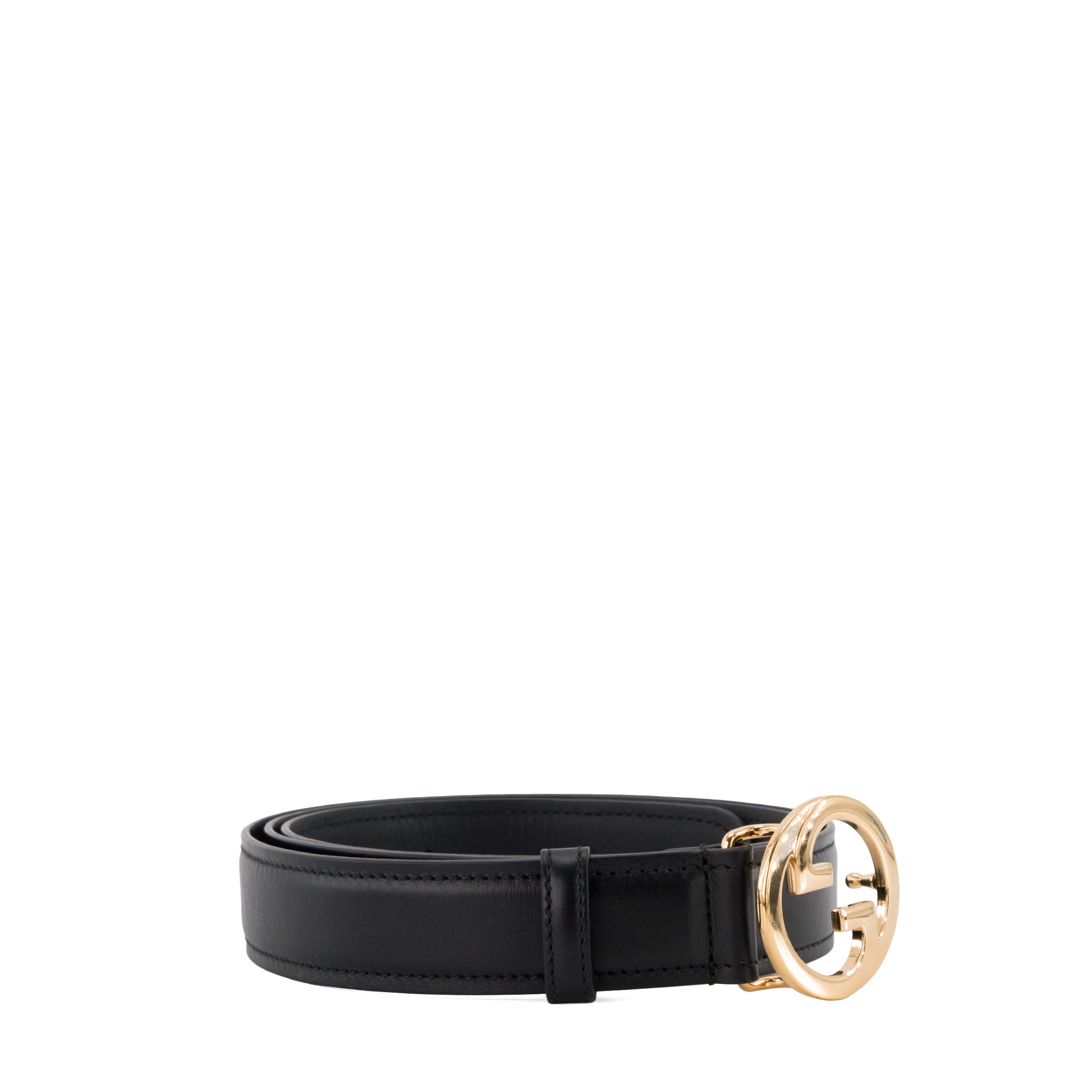 GUCCI - Ceinture Blondie Gucci en cuir lisse noir (T110)