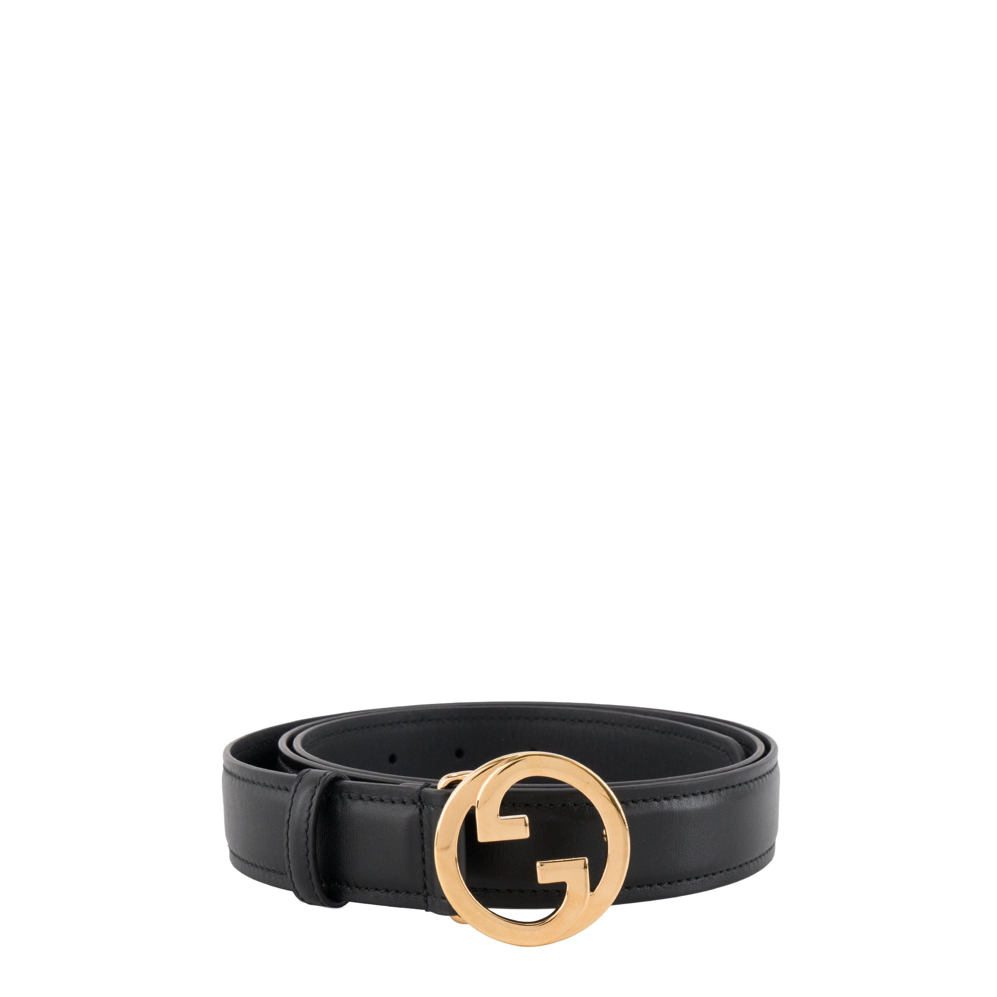 GUCCI - Ceinture Blondie Gucci en cuir lisse noir (T110)