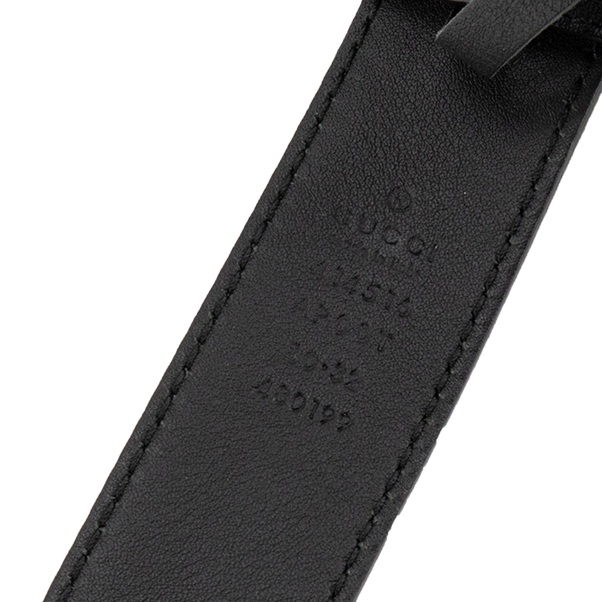 GUCCI - Ceinture GG Buckle Marmont Gucci en cuir lisse noir (T80)