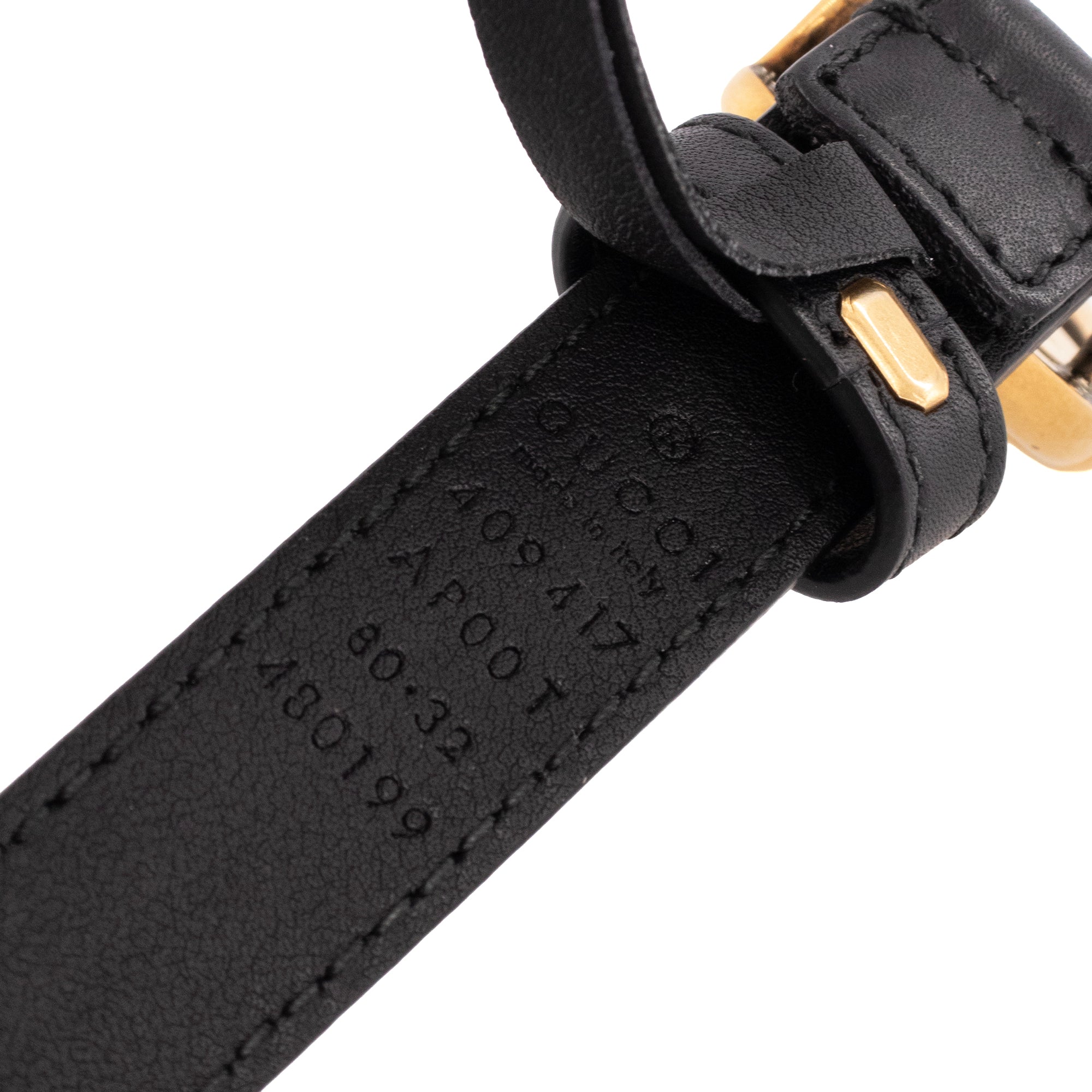 GUCCI - Ceinture fine GG Marmont Gucci en cuir noir (T80)