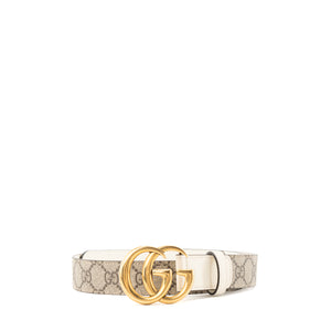 GUCCI - Ceinture GG Buckle Marmont Gucci en cuir lisse écru (T80)