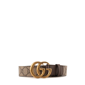 GUCCI - Ceinture GG Buckle Marmont Gucci en cuir lisse marron (T75)
