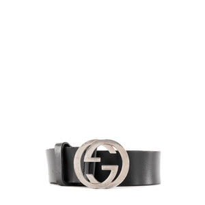 GUCCI - Ceinture GG Gucci en cuir noir (T95)