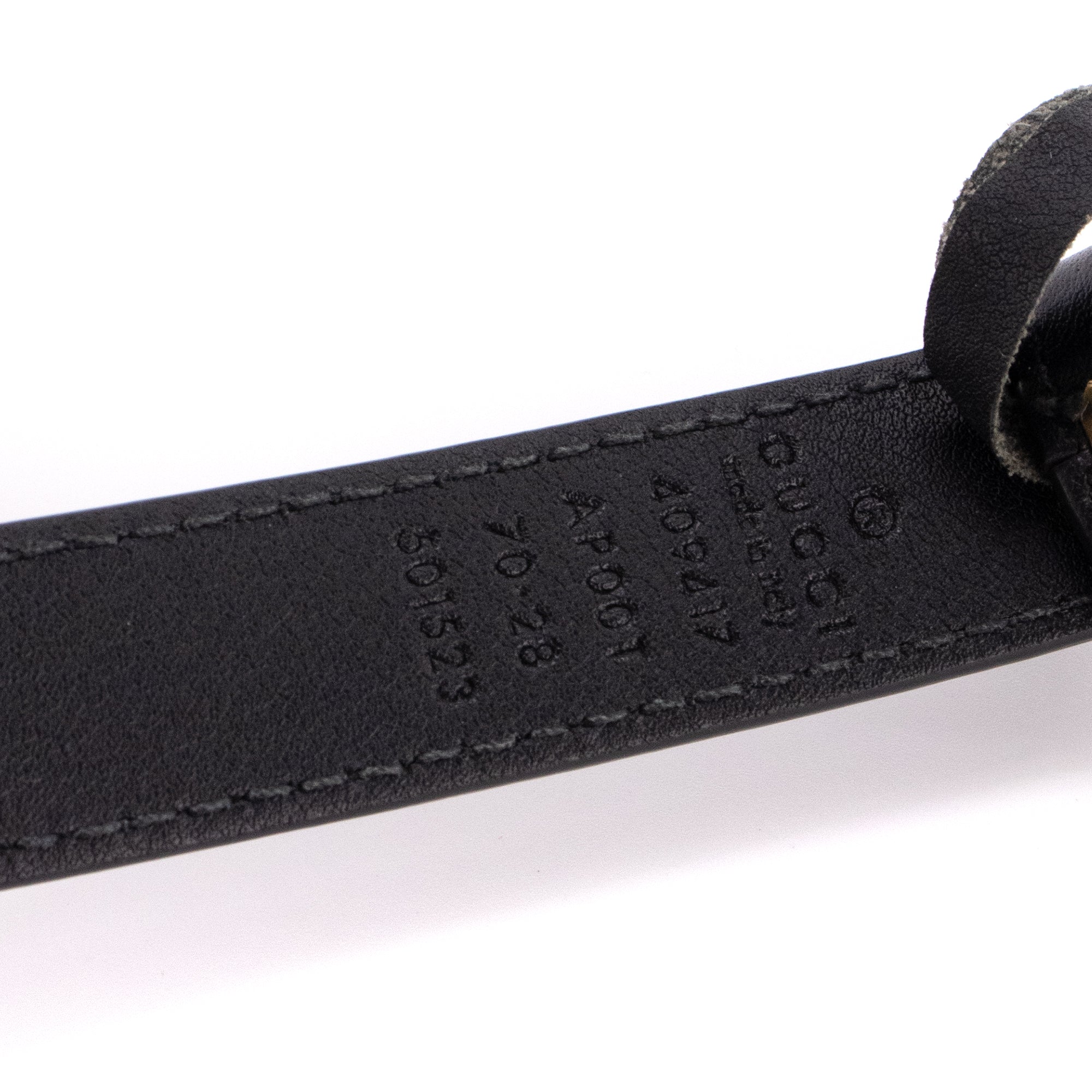 GUCCI - Ceinture GG Marmont fine Gucci en cuir noir (T70)