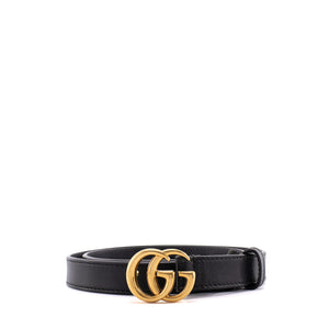 GUCCI - Ceinture GG Marmont fine Gucci en cuir noir (T70)