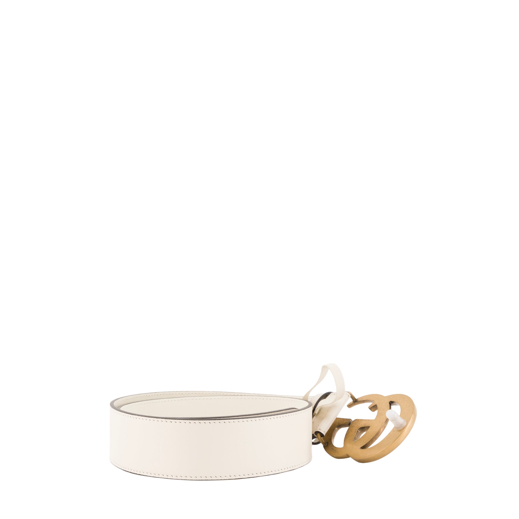 GUCCI - Ceinture GG Marmont Gucci en cuir blanc (T75)