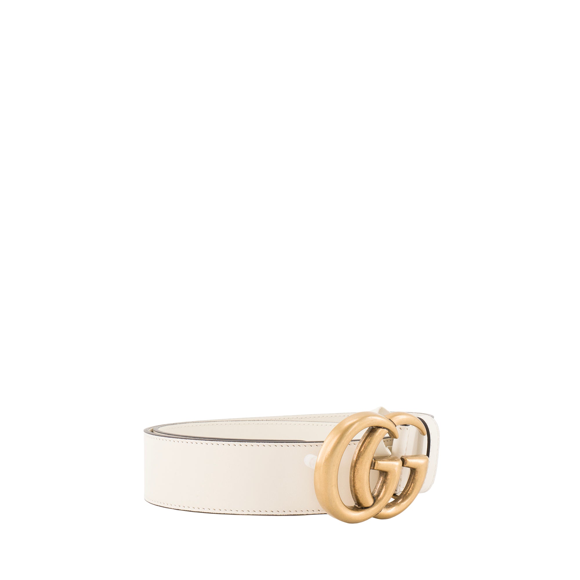 GUCCI - Ceinture GG Marmont Gucci en cuir blanc (T75)