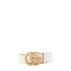 GUCCI - Ceinture GG Marmont Gucci en cuir blanc (T75)