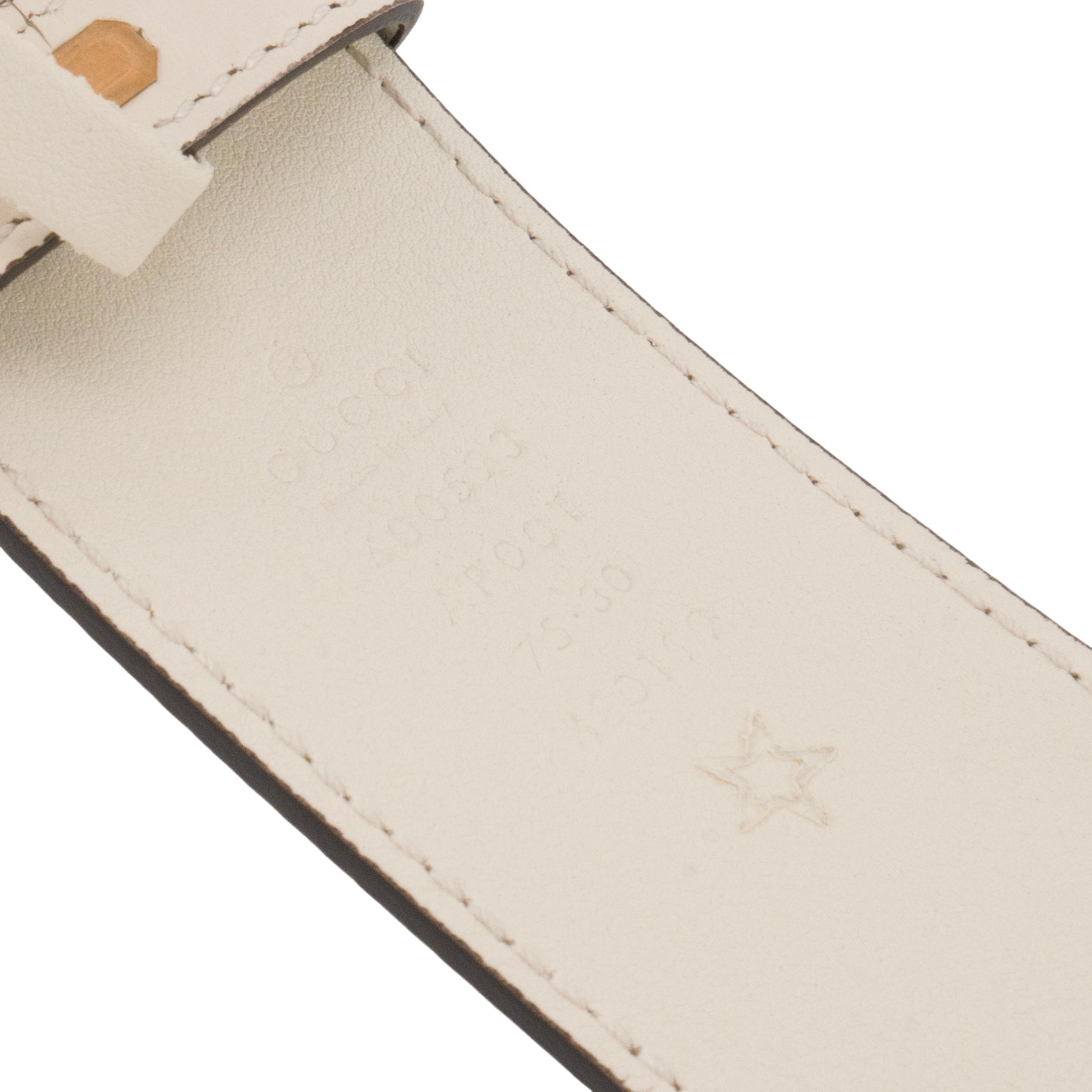 GUCCI - Ceinture GG Marmont Gucci en cuir blanc (T75)