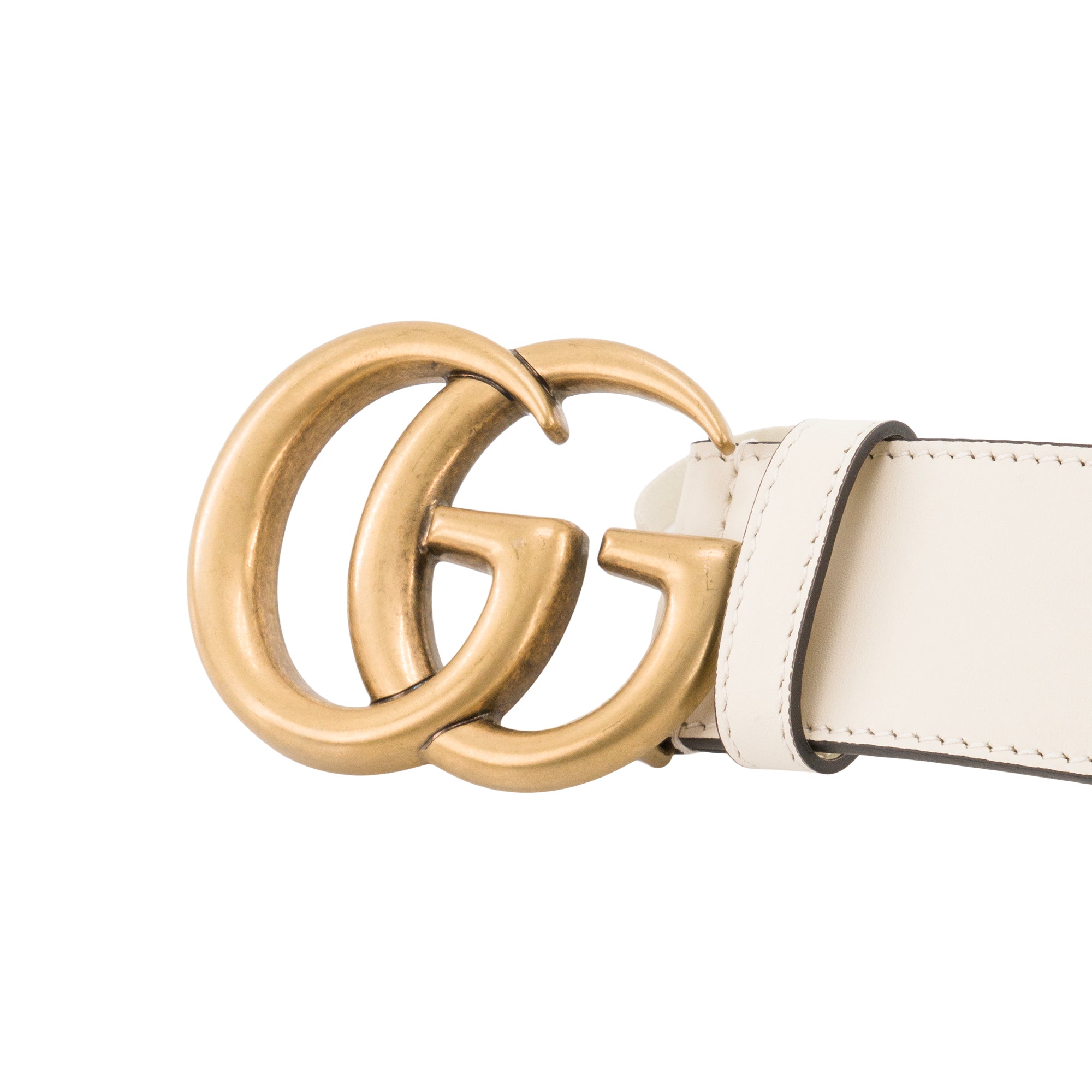 GUCCI - Ceinture GG Marmont Gucci en cuir blanc (T75)