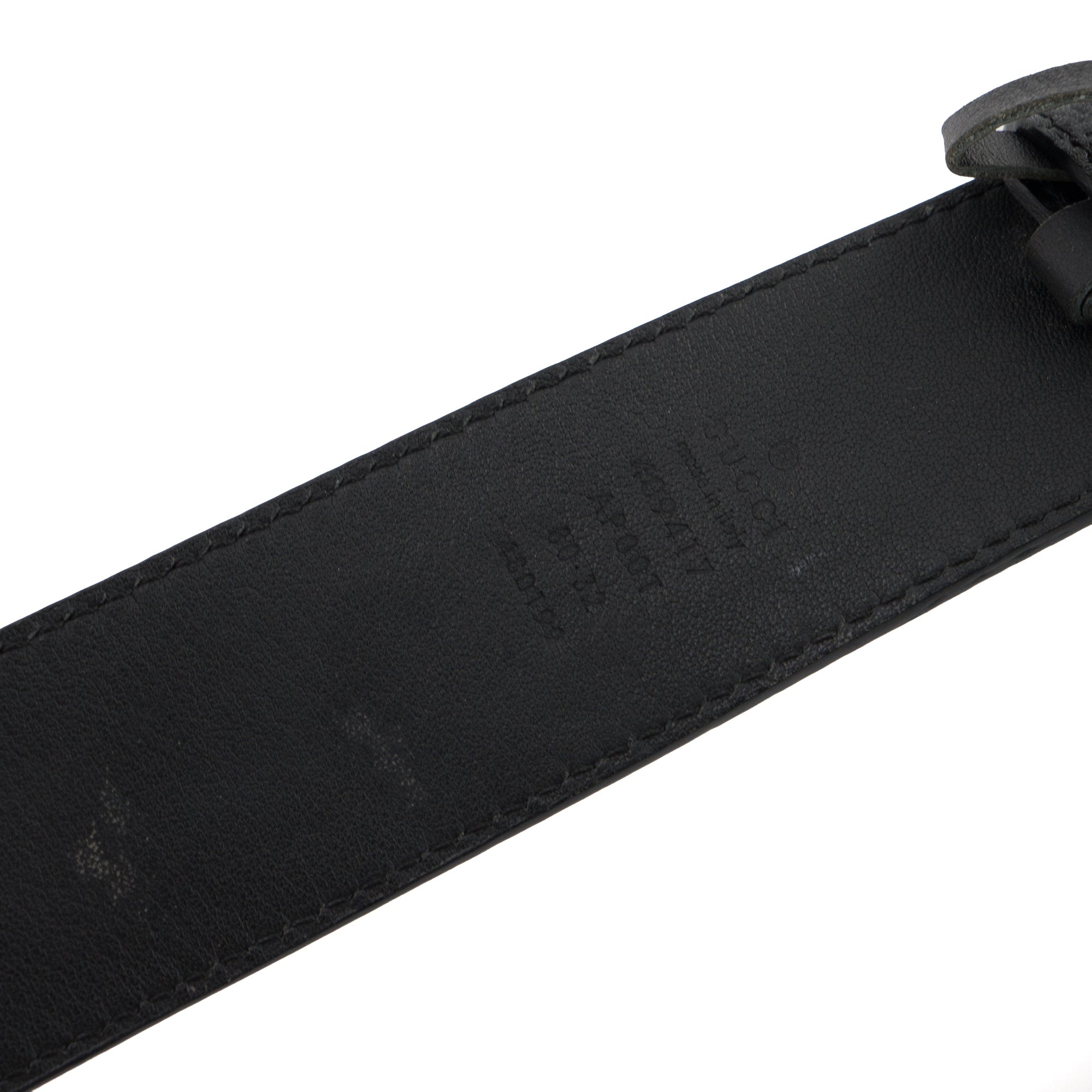 GUCCI - Ceinture GG Marmont Gucci en cuir grainé noir (T80)