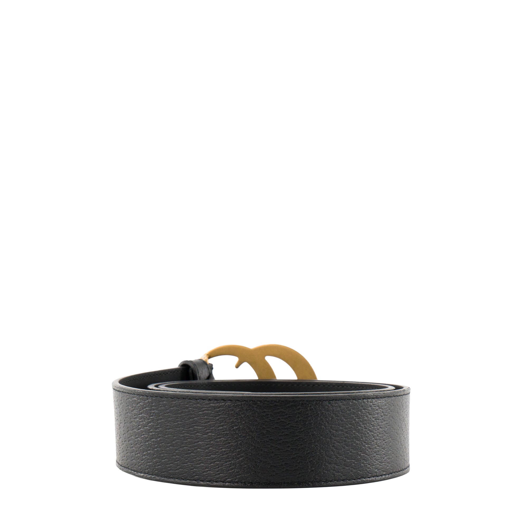 GUCCI - Ceinture GG Marmont Gucci en cuir grainé noir (T85)