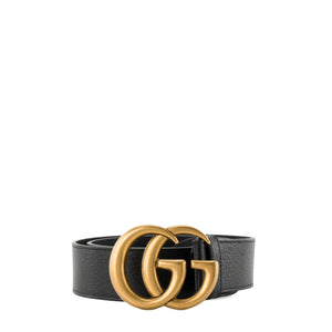 GUCCI - Ceinture GG Marmont Gucci en cuir grainé noir (T85)