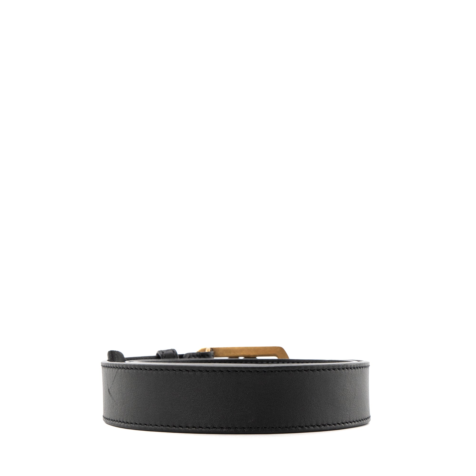 GUCCI - Ceinture GG Marmont Gucci en cuir lisse noir (T80)