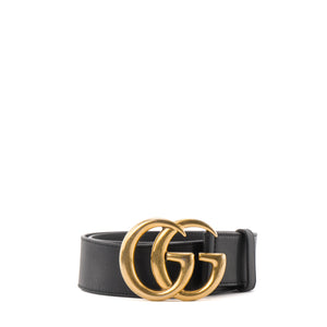 GUCCI - Ceinture GG Marmont Gucci en cuir noir (T80)