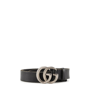 GUCCI - Ceinture GG Marmont Gucci en cuir noir (T95)