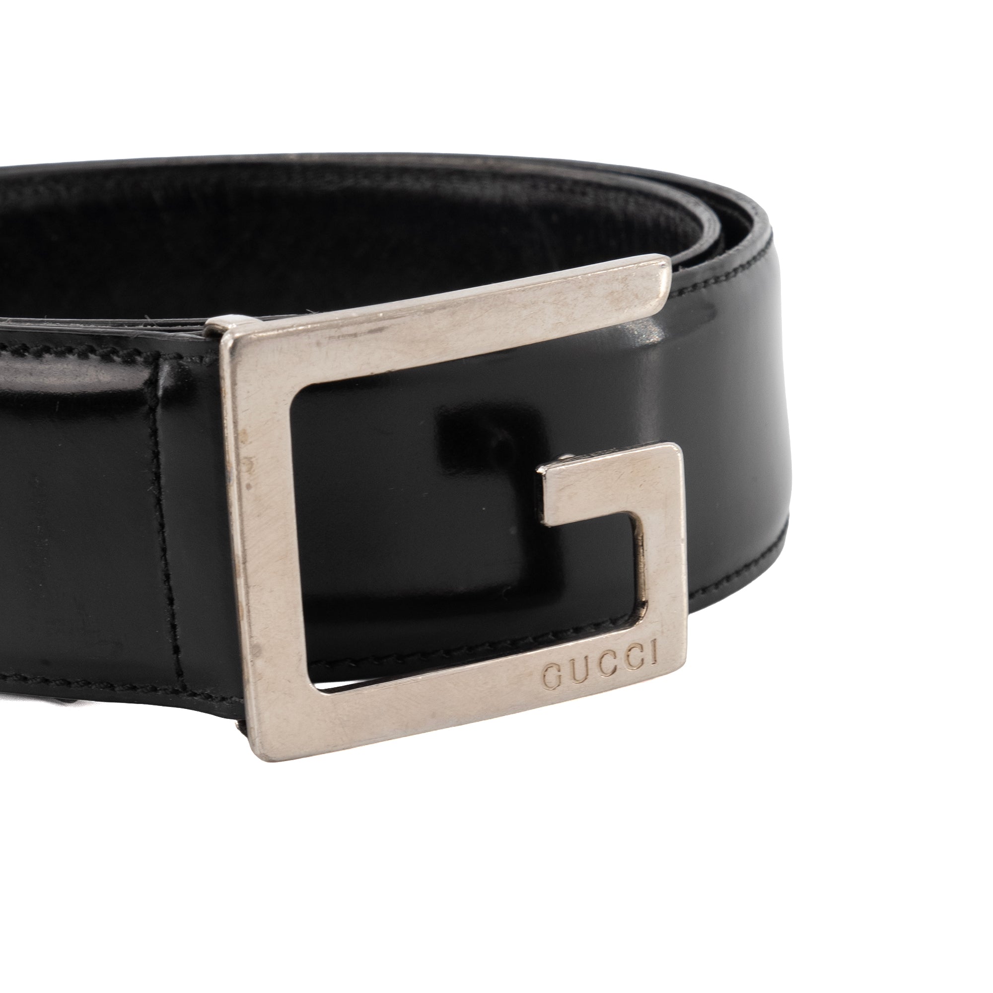 GUCCI - Ceinture Gucci en cuir noir (T85)