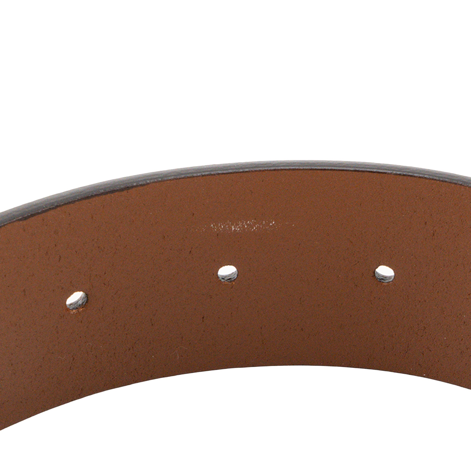 GUCCI - Ceinture Interlocking Gucci en cuir lisse marron (T90)