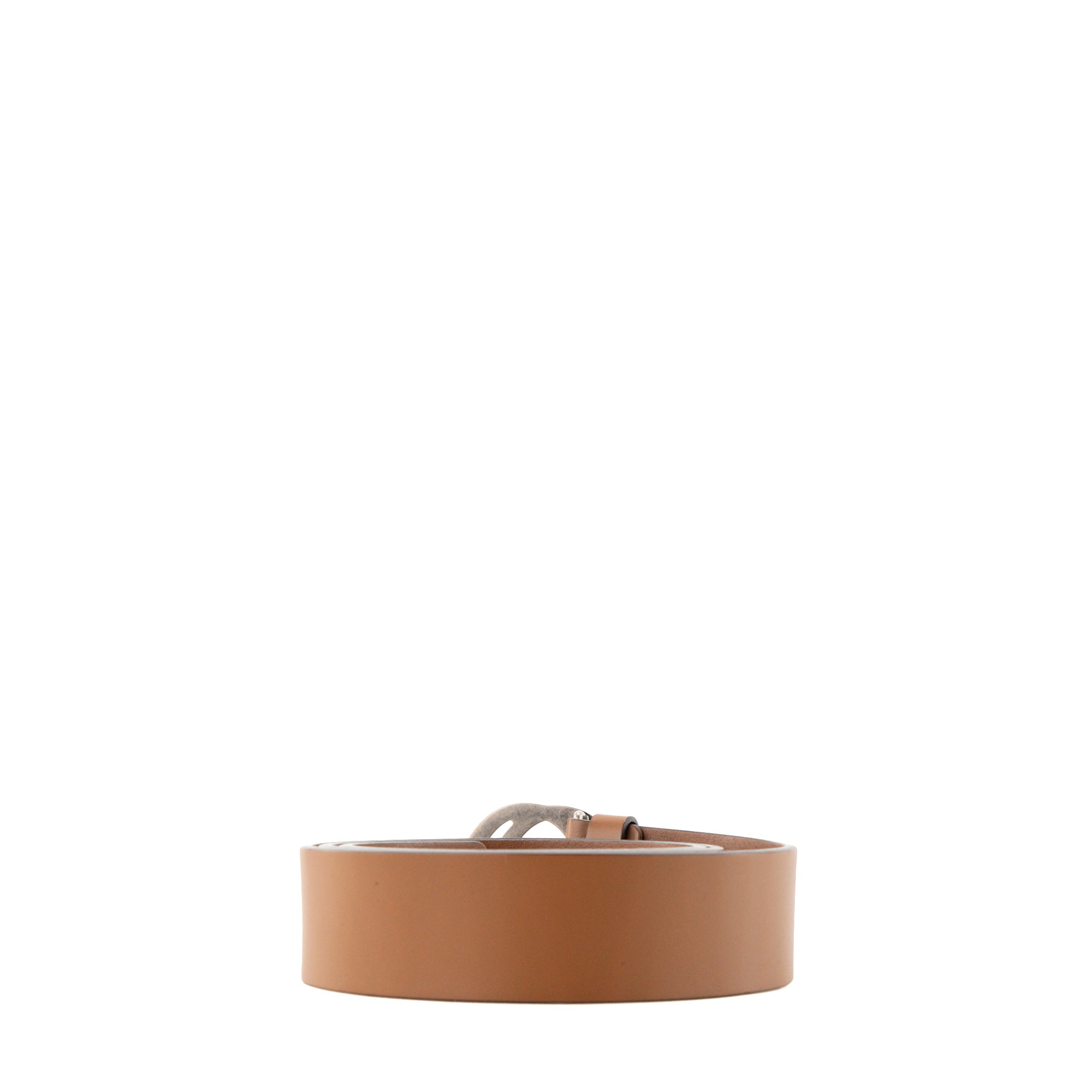 GUCCI - Ceinture Interlocking Gucci en cuir lisse marron (T90)