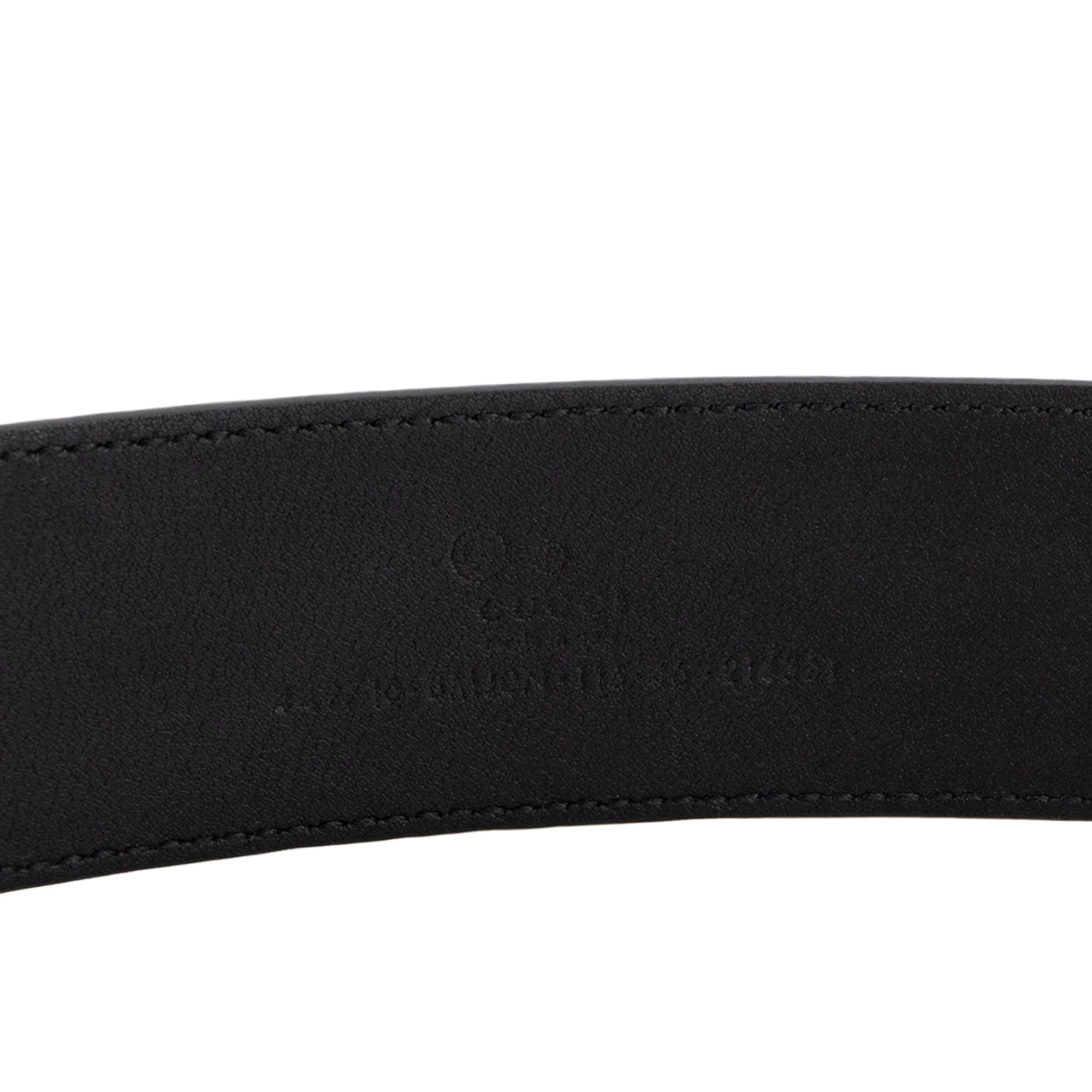 GUCCI - Ceinture Large GG Gucci en cuir monogrammé noir (T115)