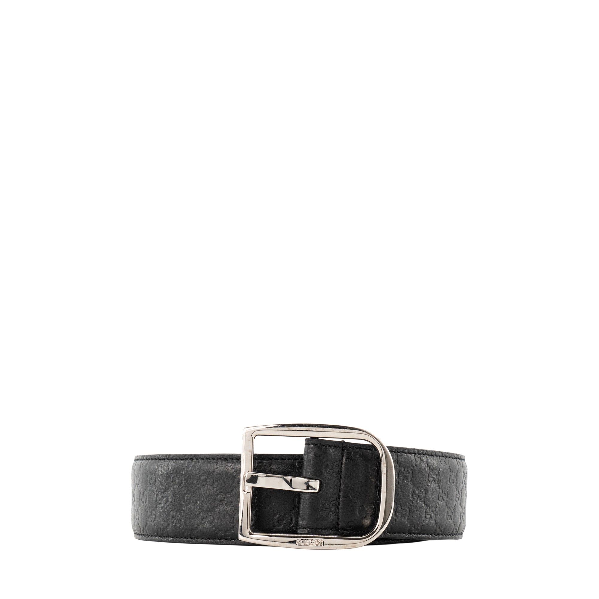 GUCCI - Ceinture Large GG Gucci en cuir monogrammé noir (T115)