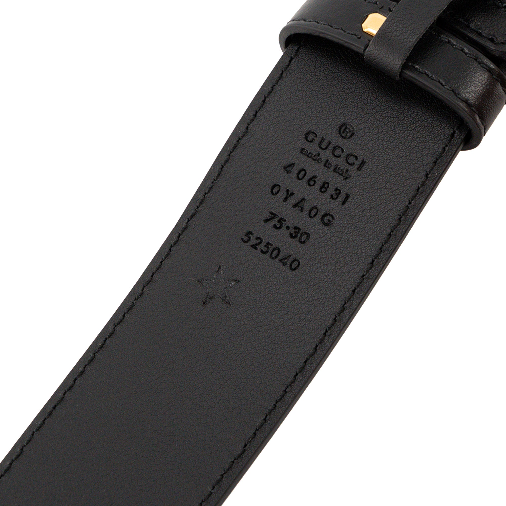 GUCCI - Ceinture Marmont Gucci en cuir lisse noir (T75)