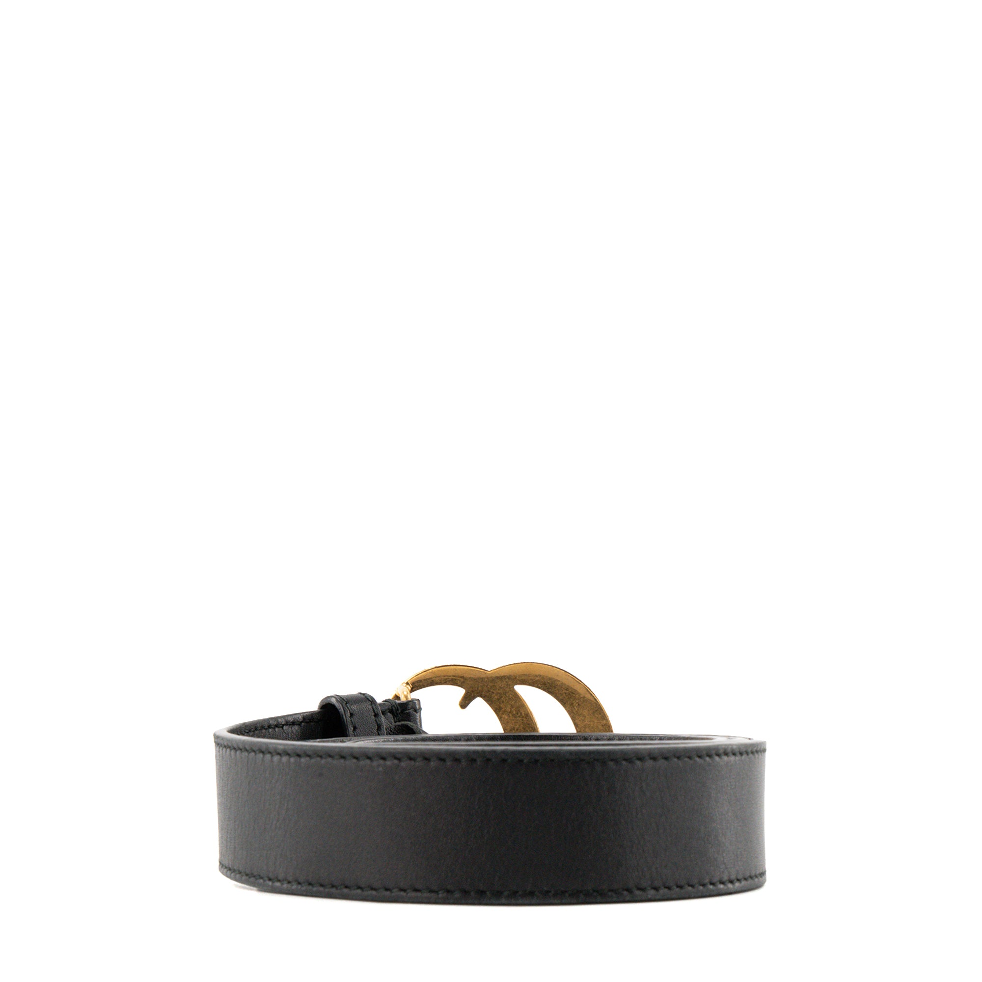GUCCI - Ceinture Marmont Gucci en cuir lisse noir (T85)