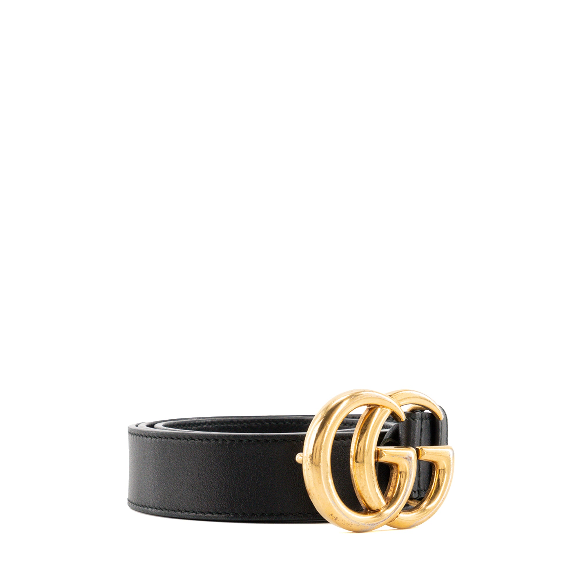GUCCI - Ceinture Marmont Gucci en cuir lisse noir (T85)