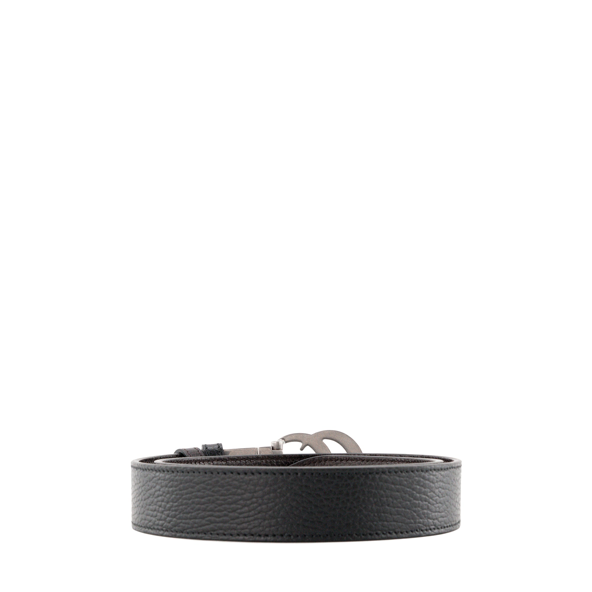 GUCCI - Ceinture réversible Marmont Gucci en cuir grainé noir et marron (T75)