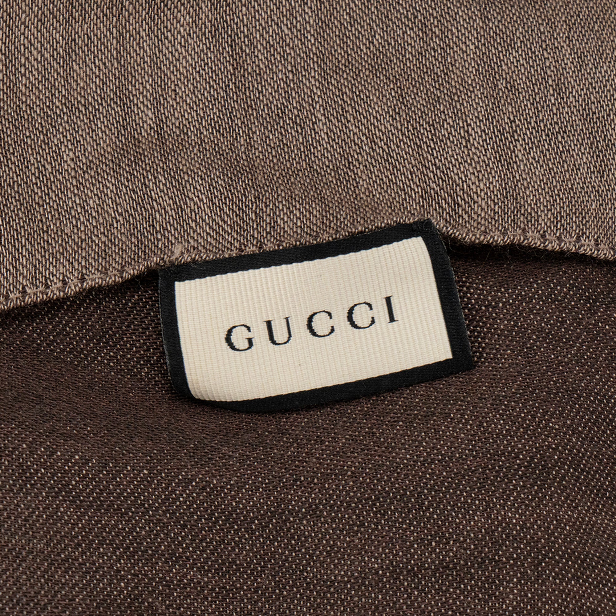 GUCCI - Châle en jacquard GG Gucci en laine et soie marron