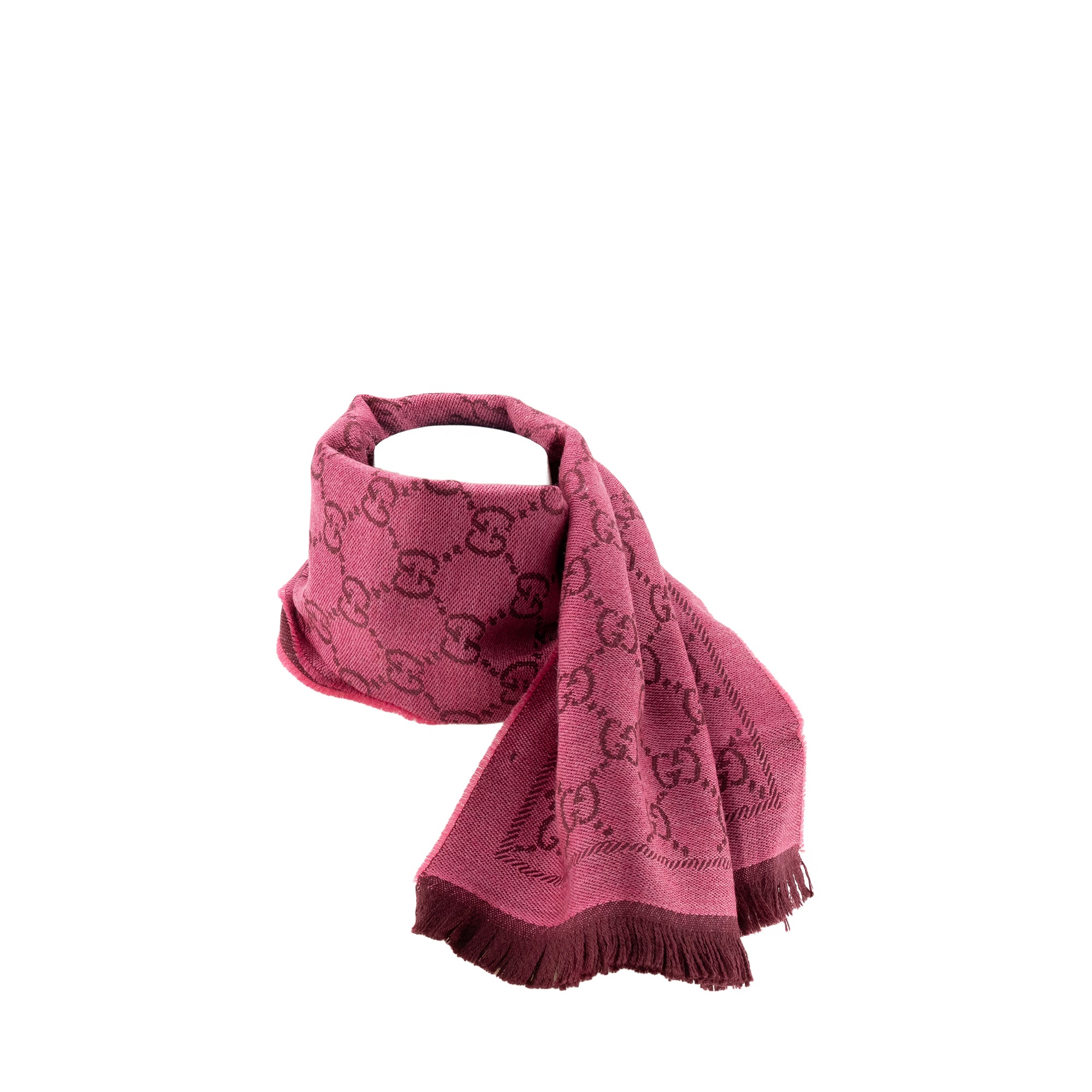 GUCCI - Écharpe GG Gucci en laine fuchsia