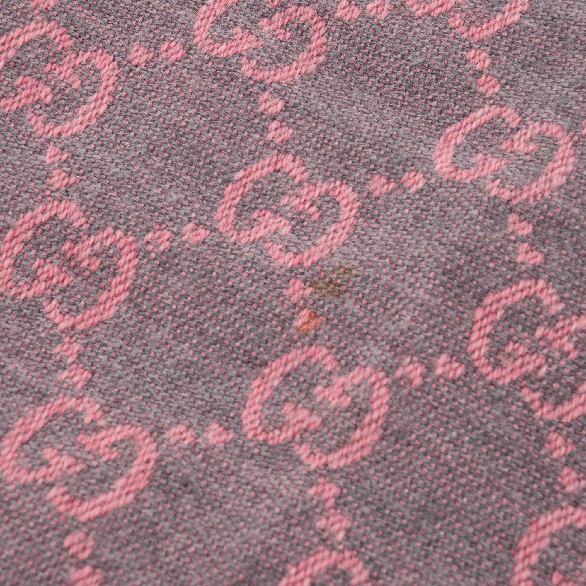 GUCCI - Écharpe GG Gucci en laine grise et rose