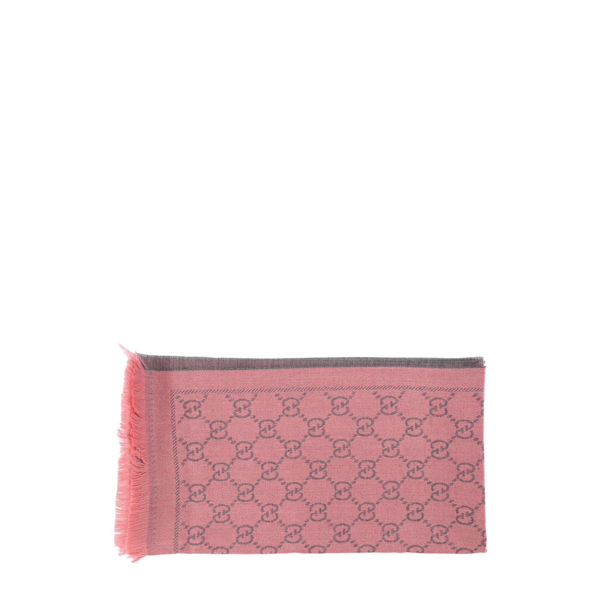 GUCCI - Écharpe GG Gucci en laine rose et grise