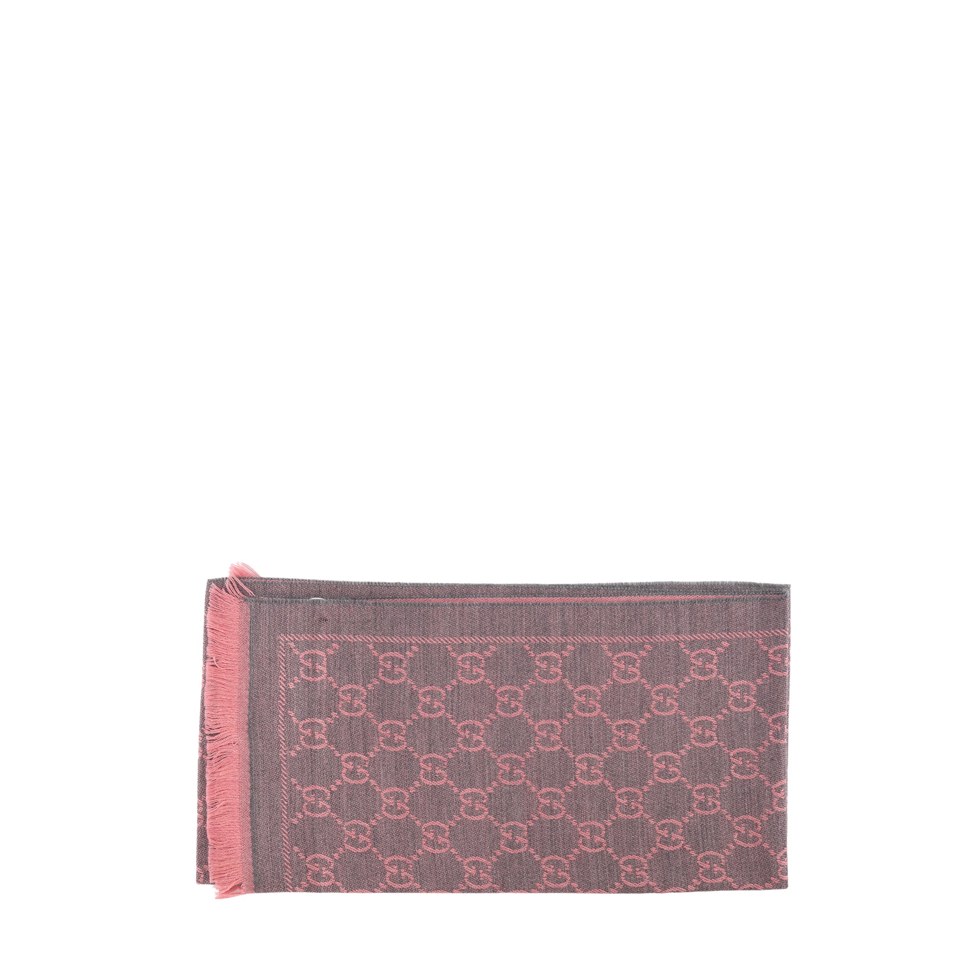 GUCCI - Écharpe GG Gucci en laine rose et grise