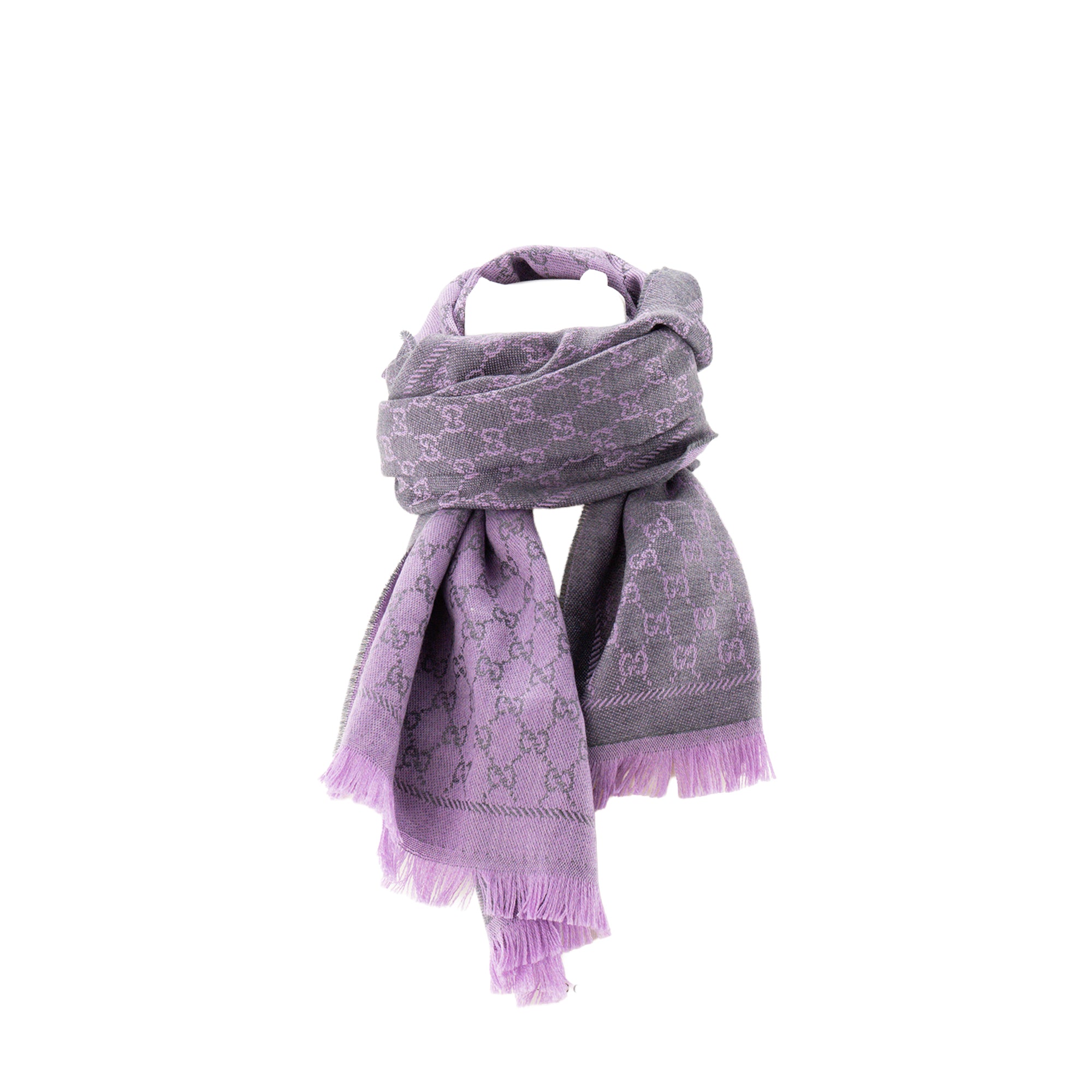 GUCCI - Écharpe Gucci en laine noire et violet