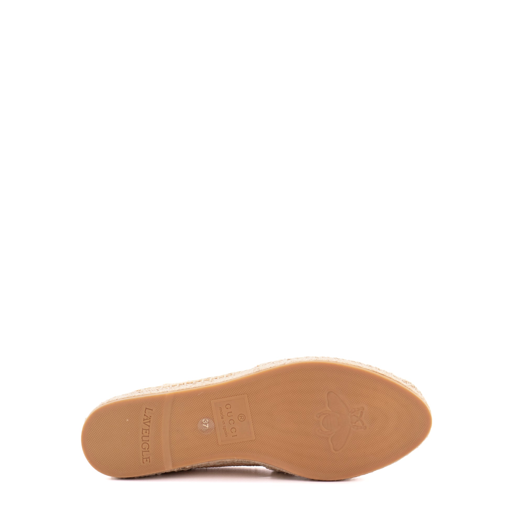GUCCI - Gucci GG espadrilles in raffia and beige leather (T37.5)