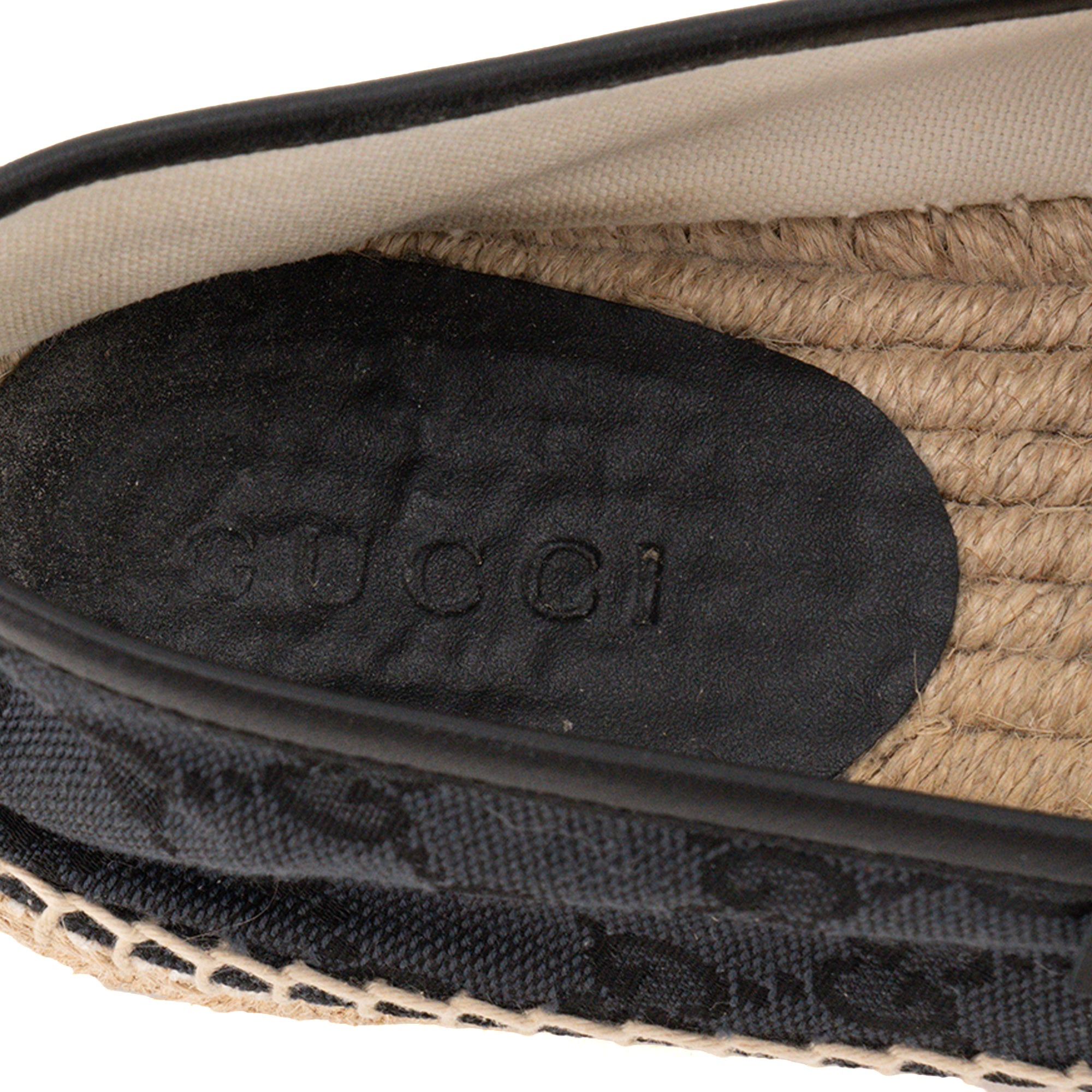 GUCCI - Espadrilles GG Gucci en toile noire (T37,5)