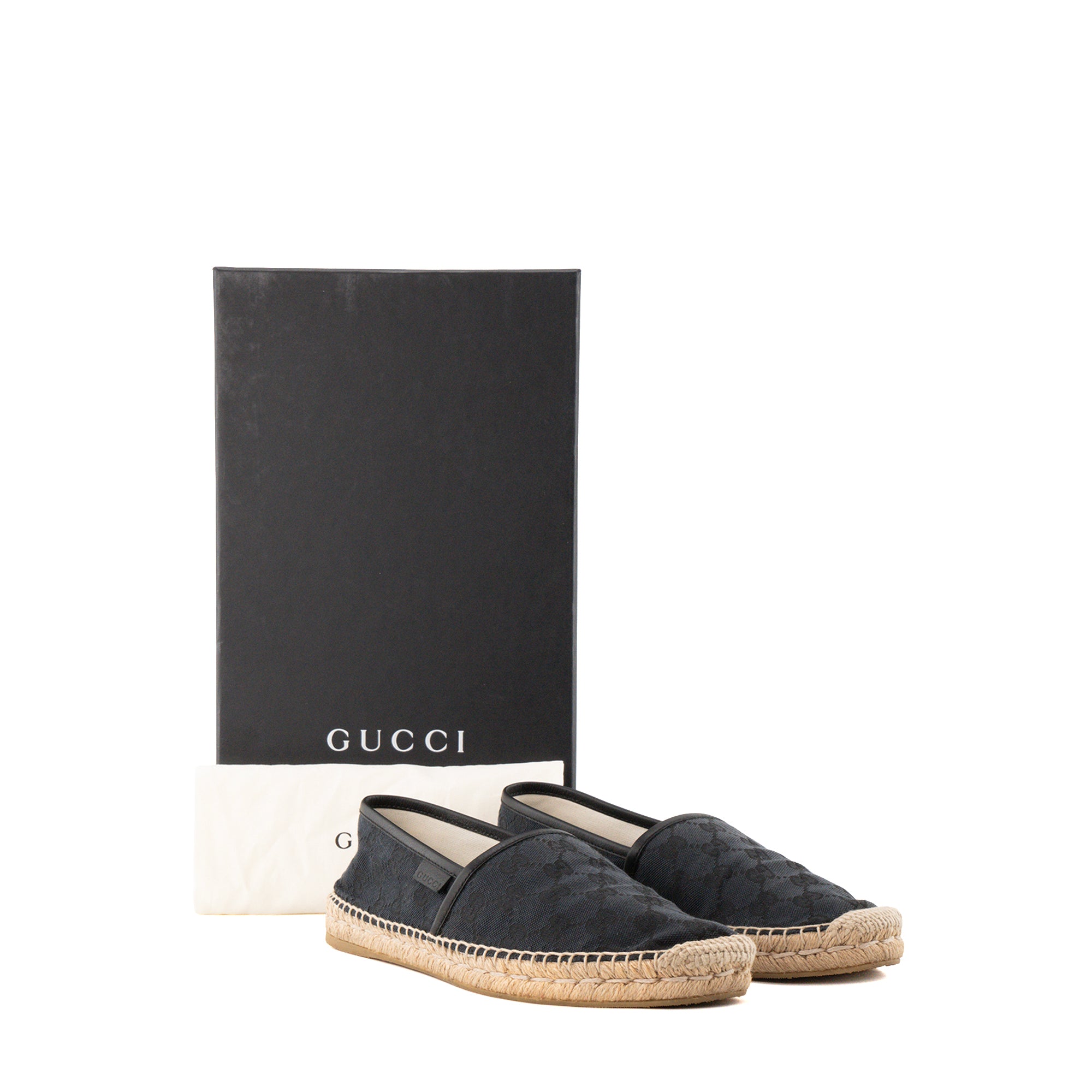 GUCCI - Espadrilles GG Gucci en toile noire (T37,5)