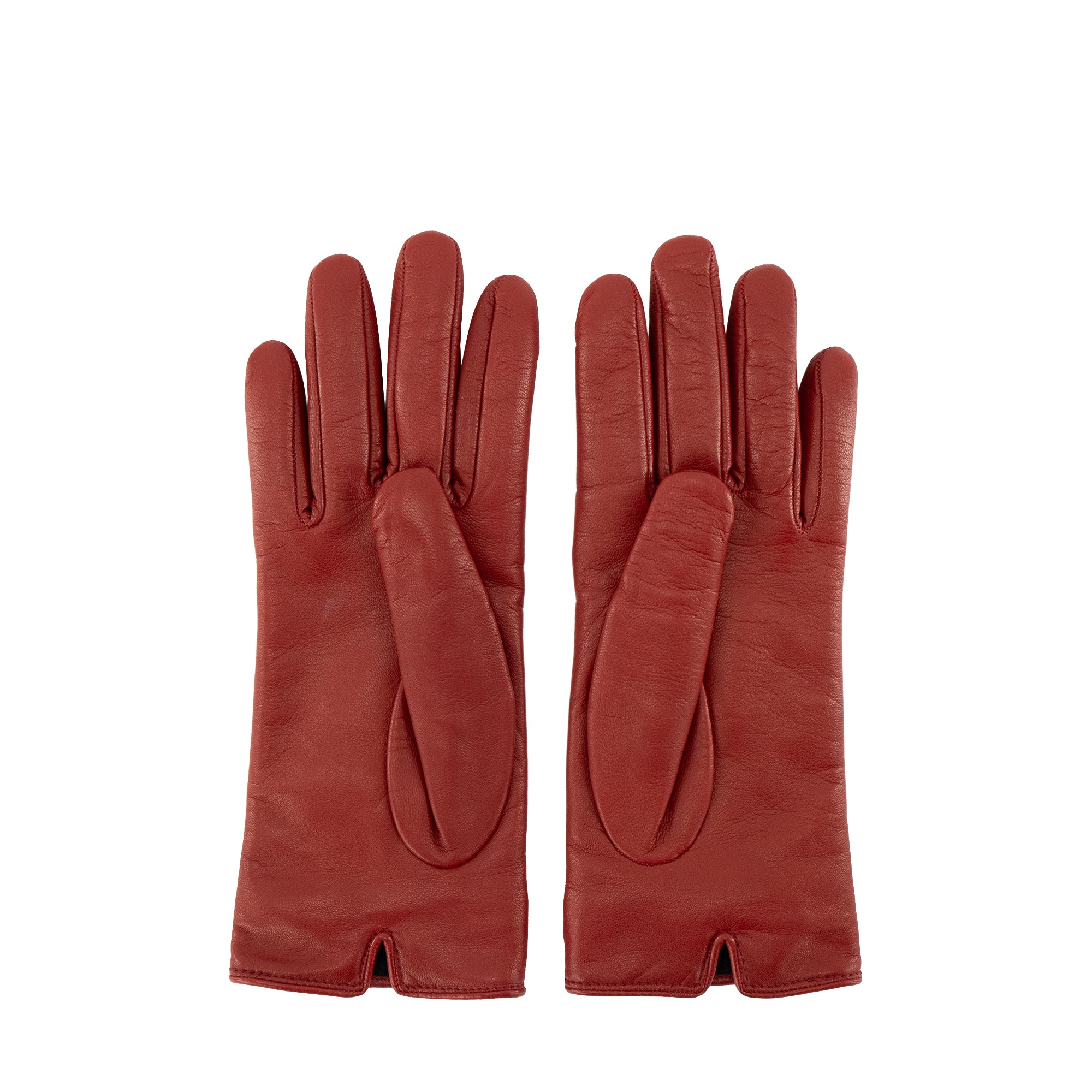GUCCI - Gants Mors Gucci en cuir rouge (T7)