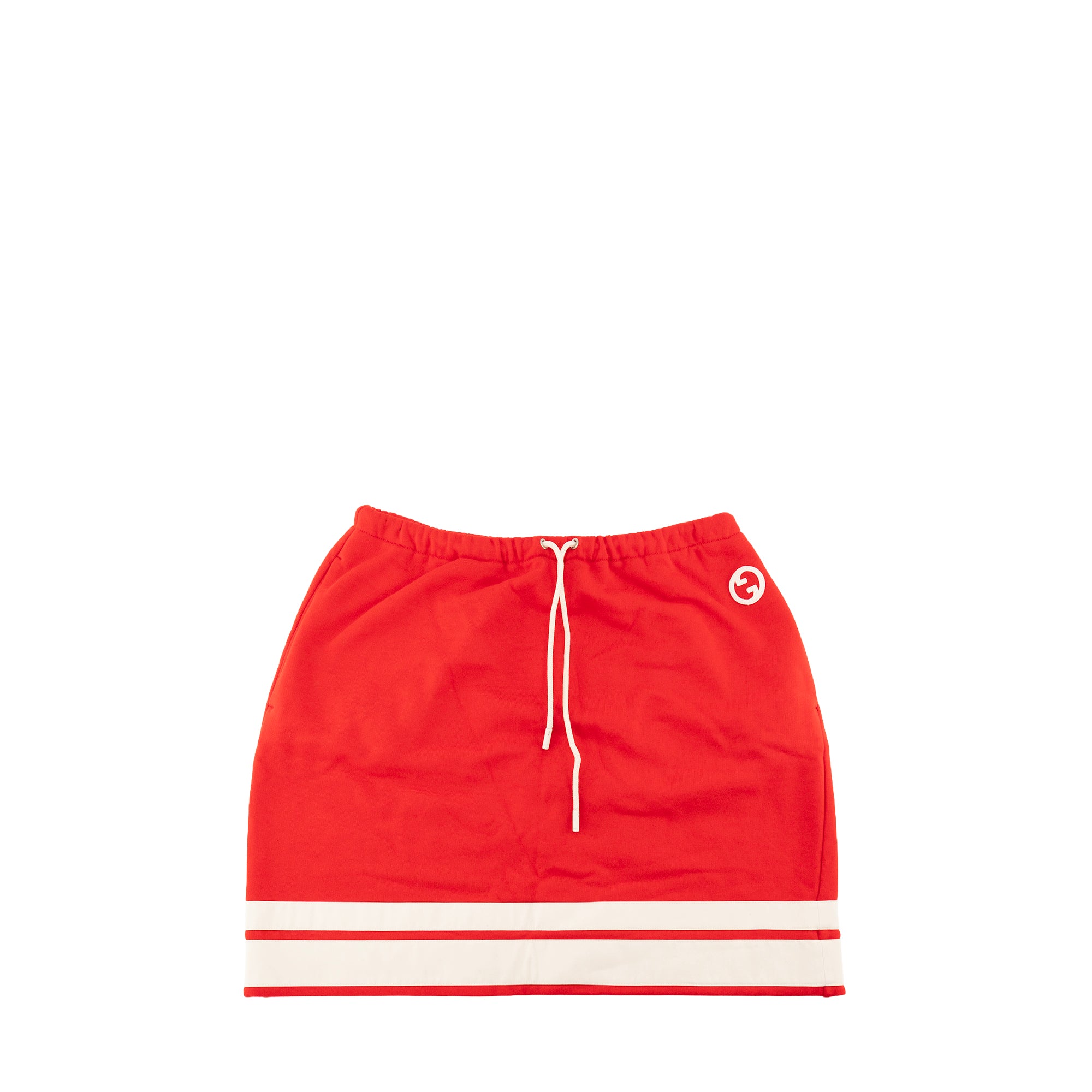 GUCCI - Jupe Interlocking Gucci en coton rouge et blanc (L)