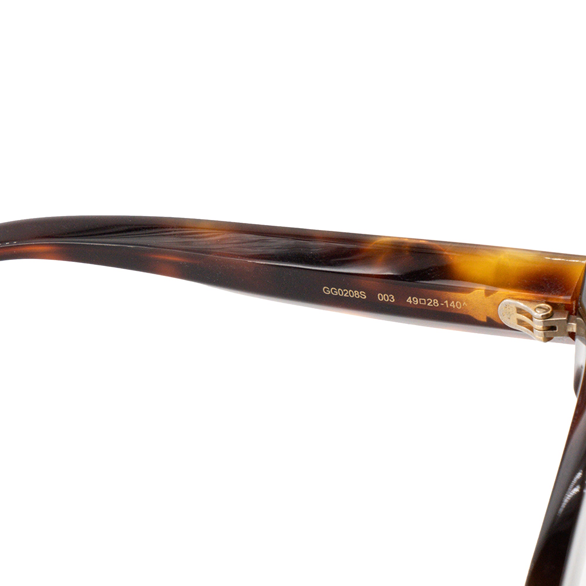 GUCCI - Lunettes de soleil Gucci en écaille marron et strass