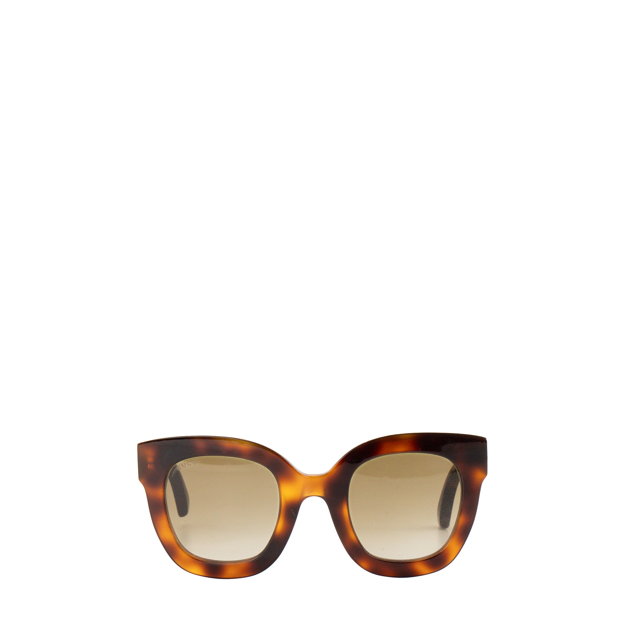 GUCCI - Lunettes de soleil Gucci en écaille marron et strass