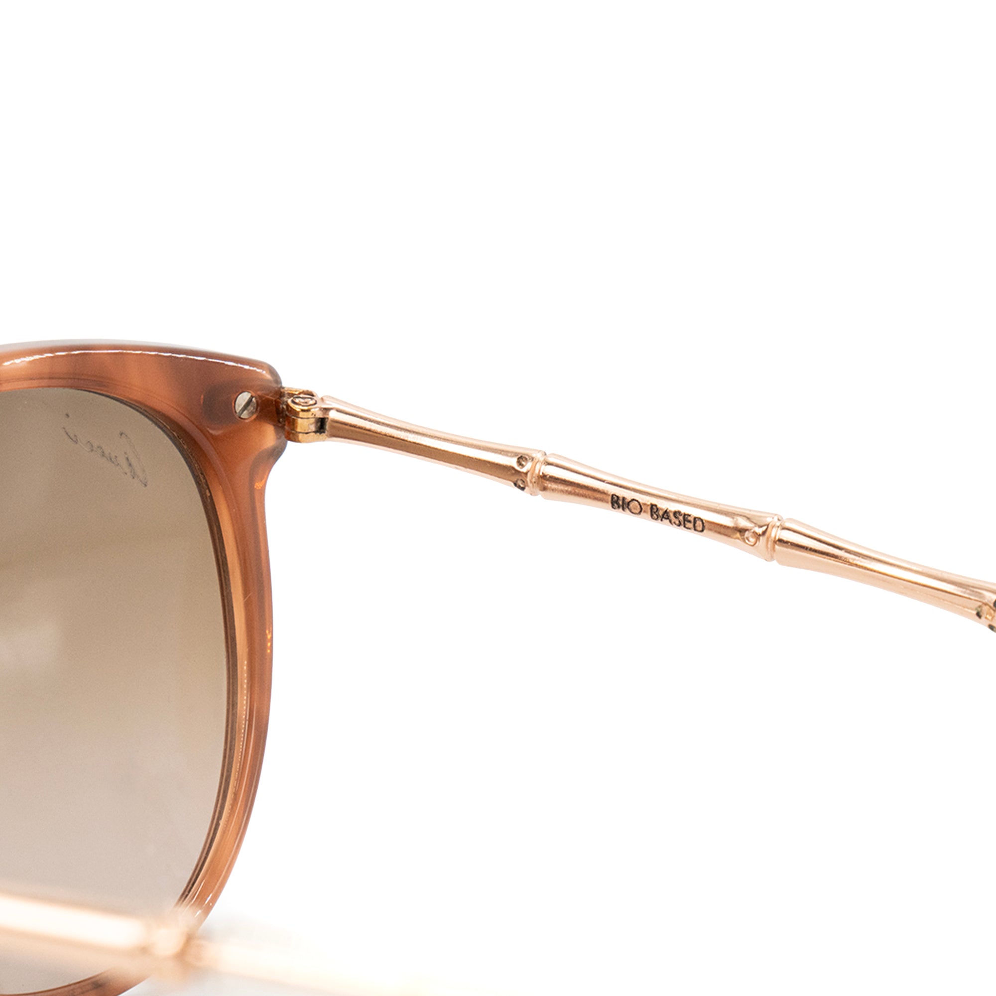 GUCCI - Lunettes de soleil GG Gucci en acétate marron et métal doré