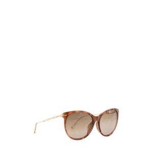 GUCCI - Lunettes de soleil GG Gucci en acétate marron et métal doré