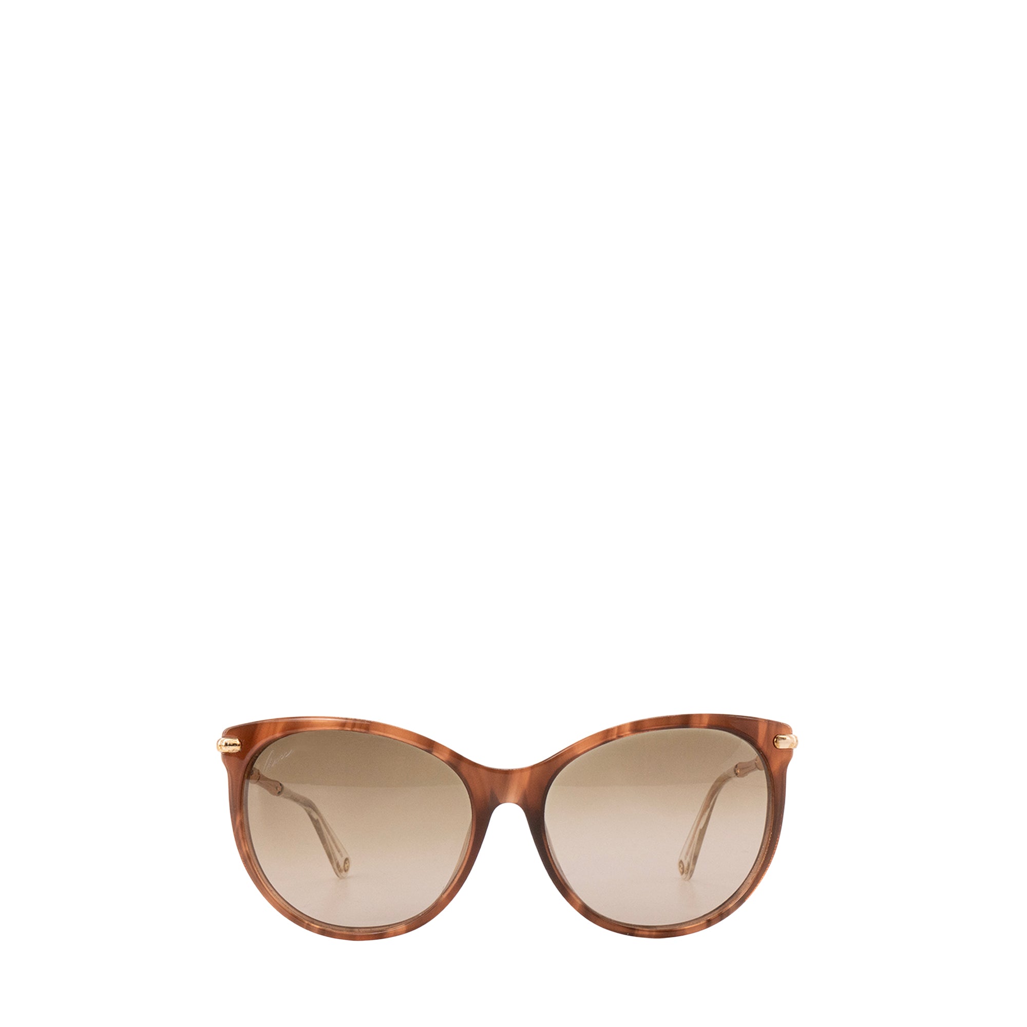 GUCCI - Lunettes de soleil GG Gucci en acétate marron et métal doré